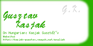 gusztav kasjak business card